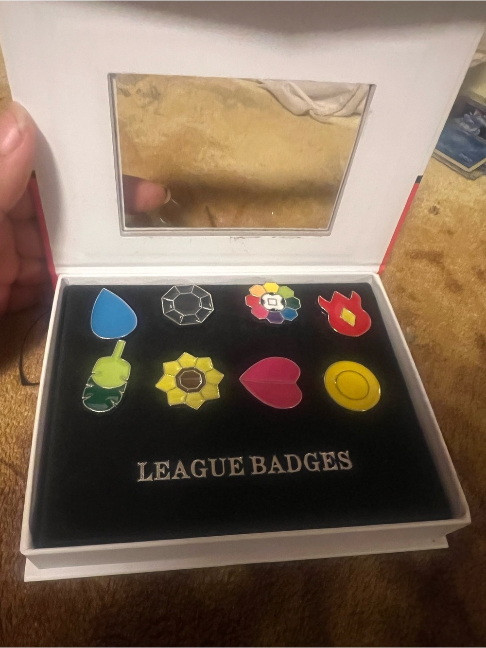 Pokemon League Badges Set - Blue, Yellow, Red, Pink, Green, Gold kanto badges